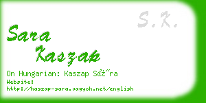 sara kaszap business card